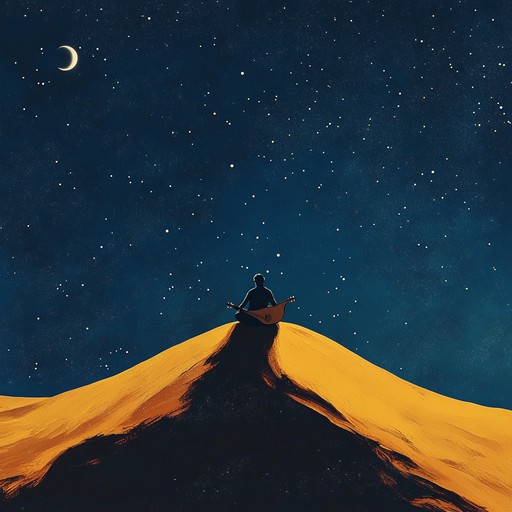 A serene track that encapsulates the quietude of the desert night, guided by the gentle plucking of the oud, creating a soundscape that feels both expansive and intimate. The music conveys the vastness of the desert and the captivating beauty of a starry night, offering a meditative and calming experience.