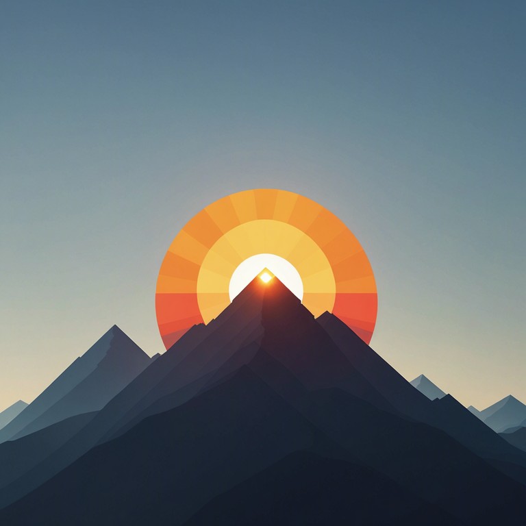 Imagine a digital sunrise, where 8 bit tones blend with the serene beauty of a new day. This track merges the energetic pulse of chiptune with a vivid portrayal of a sun rising over pixelated mountains, encouraging a sense of renewal and optimism.