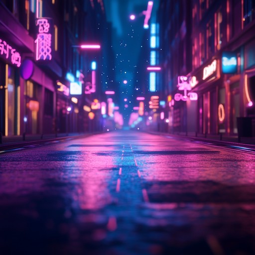 An instrumental piece blending smooth synth melodies with ambient soundscapes, evoking feelings of nostalgia and serenity as if wandering through a dreamlike neon city at night.