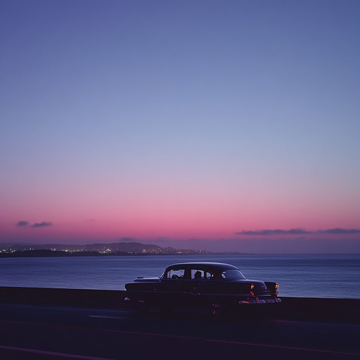 Drive along a serene coastline at twilight, with gentle synth arrangements capturing the calm, nostalgic essence of an 80s evening. The tranquil melody transports you to peaceful times, evoking a gentle sense of reflection and relaxation.