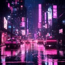 pulsing synths echo through neon lit nights