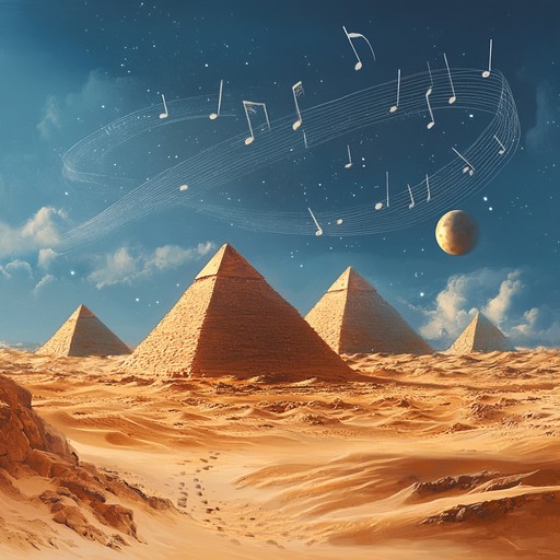 An instrumental dub piece combining deep basslines with traditional egyptian melodies and rhythms, evoking a thrilling journey through the desert