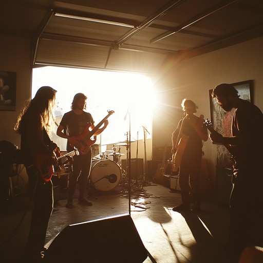 Imagine an afternoon garage jam session with friends, filled with the warmth of the sun and the carefree nature of summer. The music is lively, upbeat, and perfect for dancing or just relaxing with a lemonade in hand. The raw sound of the electric guitar gives it an authentic garage feel.