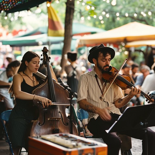 An energetic and joyful klezmer tune, complete with infectious rhythms, traditional instruments, and melodies that inspire dancing and celebration. The clarinet takes the lead, supported by accordion and other classic klezmer instruments.