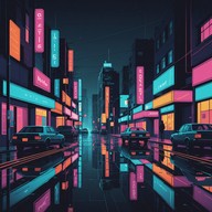 moody synthesizer layers, dark urban backdrop.