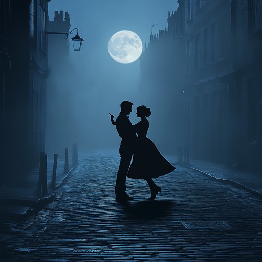 The piece evokes a thrilling nocturnal tango where dancers swirl under the moon's mysterious glow, their movements filled with suspense and fiery passion. The music builds tension and releases in dramatic flourishes, painting a picture of intrigue and romance.