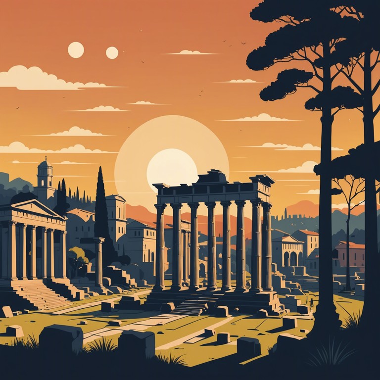 This composition transports listeners back to the grandiose era of ancient rome, where opulence and power ruled. Majestically combining harmonious orchestration with neoclassical elements, it embodies the spirit and grandeur of a fallen empire through its compelling symphonic textures. The piece captures the essence of timelessness, wisdom, and the majestic weight of history.