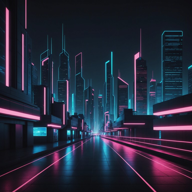 In this track, electronic elements blend seamlessly with distorted, gritty textures to create the soundscape of a near future urban environment. Its pulsating synths and rhythmic digital glitches convoke the incessant energy of a cyberpunk cityscape enveloped in neon lit darkness.