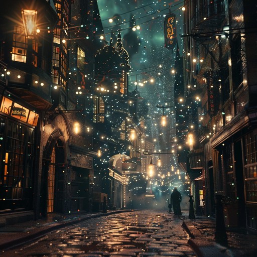 The track starts with the harsh, rhythmic sounds of an urban landscape, echoing the everyday noise of the city. As it progresses, the music weaves in lighter, whimsical tones, depicting an allegorical journey from the mundane to the magical, where city streets are imagined as paths leading to an enchanted forest filled with wonder and delight.