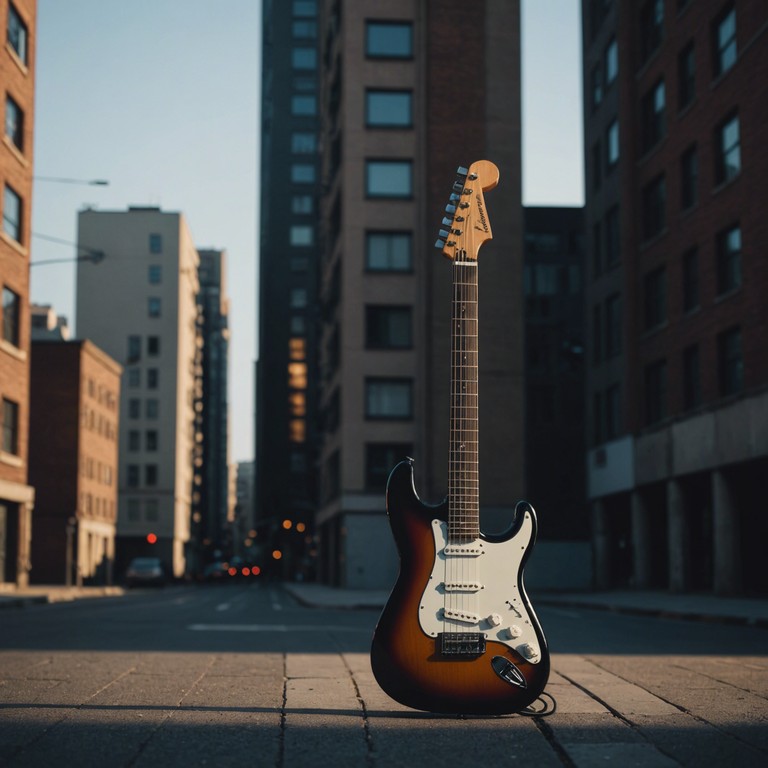 Exploring the quiet intensity of an abandoned cityscape under the moonlight with a resonant electric guitar melody providing a gritty soundscape. This variation focuses more on the depth and resonance of the beats, painting a picture of a sound rich, yet visually desolate urban environment.