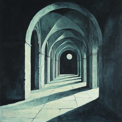 A calm instrumental piece blending ethereal piano melodies with subtle gothic nuances, evoking the serenity of moonlit castle halls and the whispers of forgotten times.