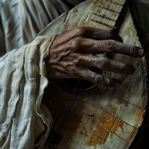 A fiercely evocative track blending middle eastern oud melodies with modern gritty textures, reflecting the spirit of desert wanderers. Deep percussion and atmospheric synths complement earthy oud, creating a soundscape of ancient survival and nomadic existence.