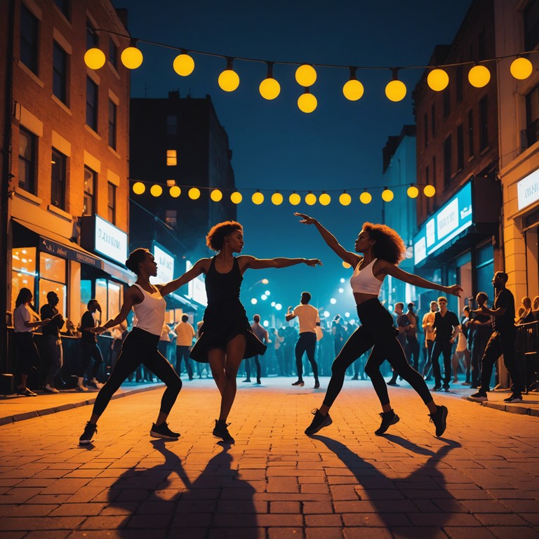 A musical tale set in the city at dusk, embracing the flair of vintage jazz infused with a modern twist of uk jack swing. The song transports listeners to scenes characterized by shimmering lights and lively evening cityscapes.