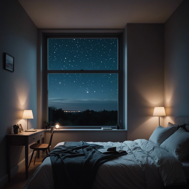 A soft, gentle composition that captures the essence of solitude and introspection late at night in a small, warmly lit bedroom. Subtle melodies whisper tales of past loves and quiet dreams, evoking a deeply personal listening experience that feels like reading a diary by lamplight.