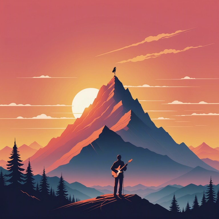 A unique track that infuses the raw, unpolished energy of grunge with uplifting, ecstatic tones, creating a soundscape that oscillates between gritty riffs and ethereal highs. This composition encapsulates the feeling of standing on a mountain peak, with wind battered strings echoing the perseverance and triumph over obstacles, transitioning into a triumphant celebration of vibrancy and vitality.