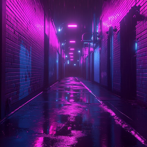 Dive into an eccentric urban landscape filled with the bizarre sounds of a bustling neon lit alleyway, intertwined with otherworldly electronic beats that capture the weird and whimsical side of city life