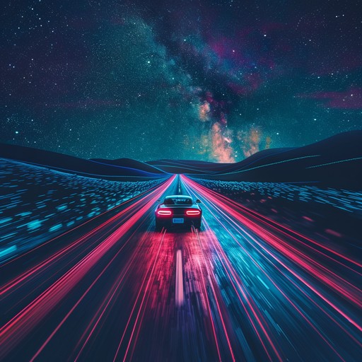 Imagine cruising down a neon lit highway at midnight in the late 80s. The pulsating beats of vintage synthesizers echo through the night, conjuring memories of classic arcade games and sci fi movies. The melody carries a sense of adventure and endless possibilities, transporting you to an era filled with colorful lights and futuristic dreams