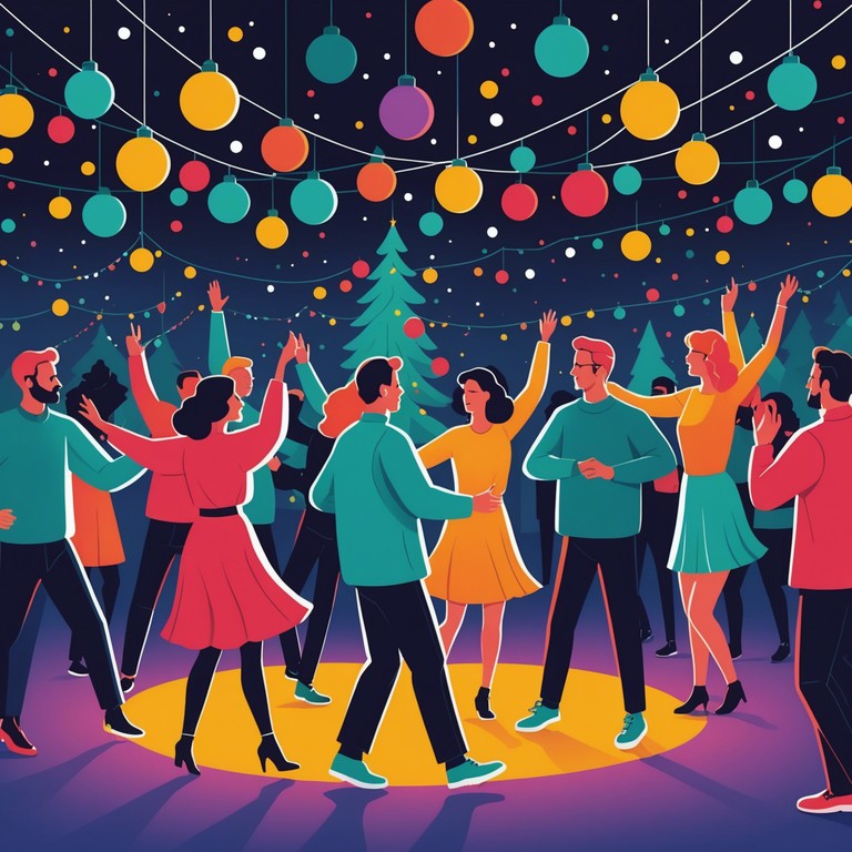 Imagine a high energy, festive track filled with the sounds of celebration and spontaneous dance moves. This song merges classic funk rhythms with modern electronic influences to create a soundtrack ideal for christmas parties and new year’s eve bashes. A prominent bass guitar lays down the groove while synths provide a contemporary flair, ensuring every moment is filled with funk and festivity.