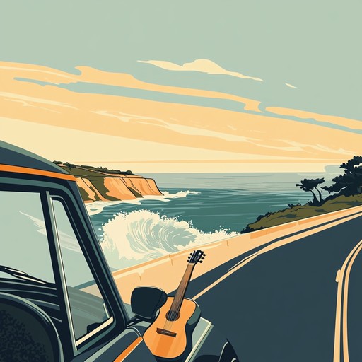 Picture a leisurely drive along the coastline as the sun sets, casting a golden glow over the landscape. The electric guitar melodies blend with gentle percussion, creating a serene and laid back atmosphere. This track embodies the peaceful vibe of a coastal evening, capturing the effortless joy of a warm summer night.