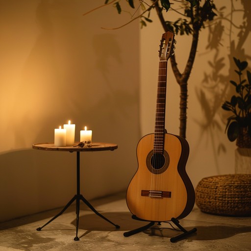 Immersed in the warm glow of the moonlight, two lovers move gracefully to the rhythm of latin jazz. The delicate sounds of the guitar, intertwined with smooth jazz brass, create a captivating and intimate serenade.