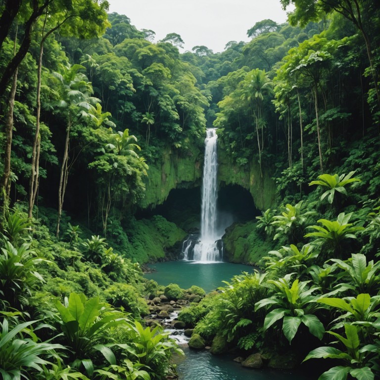 Imagine walking through a lush jungle; echoes in the jungle conveys the serenity and depth of the heart of the forest, blending soft cumbia beats with the natural soundscapes that evoke a deep connection to earth and self