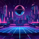 an intergalactic disco funk odyssey with futuristic synth grooves