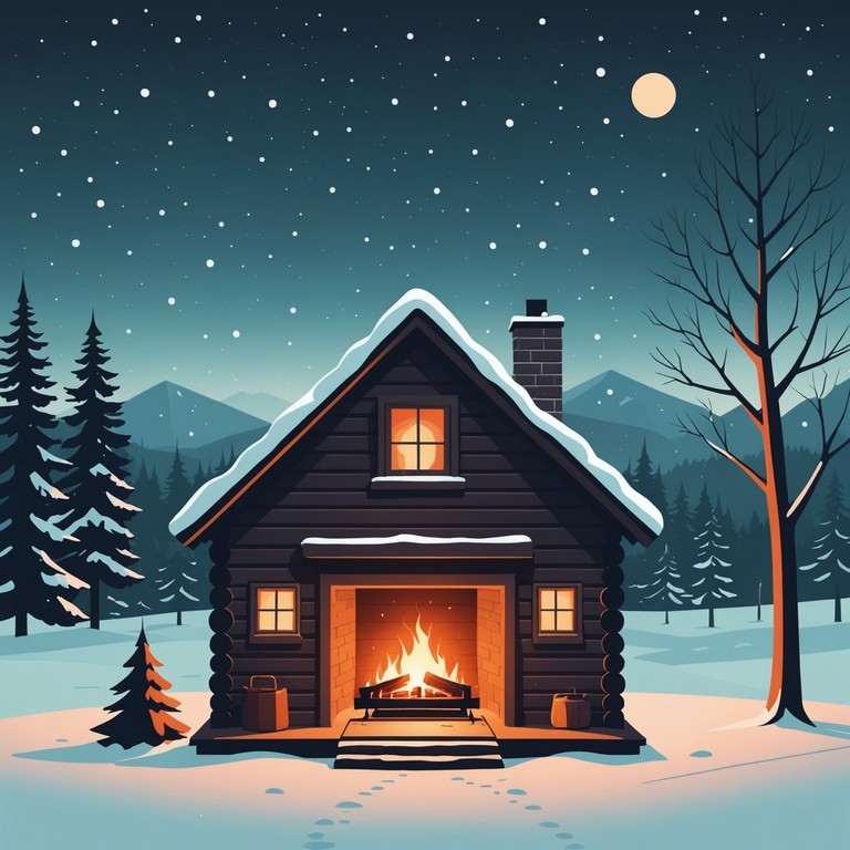 A gentle instrumental piece that uses the soothing tones of an acoustic guitar to paint an auditory scene of warmth and comfort during a serene winter evening. Perfect for reflective moments or quiet nights by the fire.