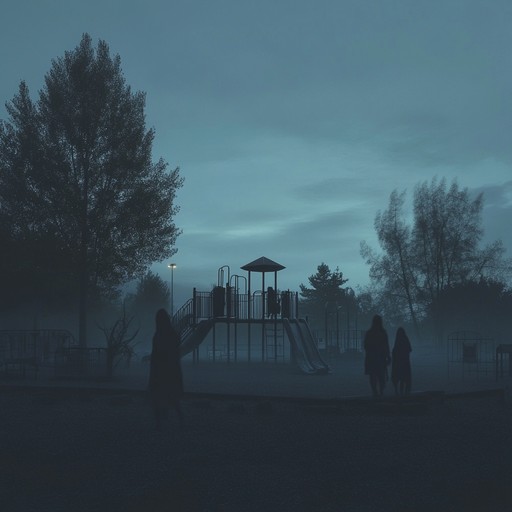 A chilling lullaby infused with eerie whispers and ghostly echoes. Imagine a distant playground where children’s laughter has turned sinister, enveloped by the haunting ambience of spectral apparitions. The melody dances unnervingly, tapping into childhood fears hidden within old, forgotten tunes.