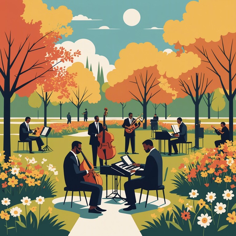 This jazz composition encapsulates the essence of a playful day in spring, featuring whimsical melodies that dance like sunlight through leaves. The song utilizes traditional jazz techniques while introducing unexpected, lively twists that create a vibrant, youthful atmosphere.