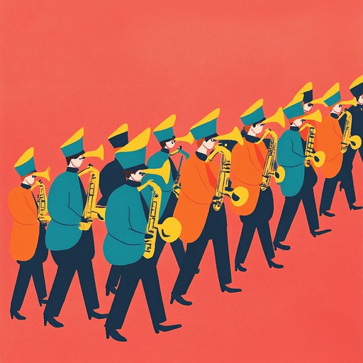 A rousing, optimistic military march characterized by energetic brass instrumentation, percussion, and a steadfast rhythm, evoking feelings of triumph, unity, and patriotism. Perfect for a victorious procession or celebratory military event.