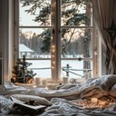 festive acoustic guitar, serene vibes for morning relaxation.