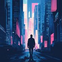 mysterious synthwave journey through a nocturnal digital cityscape.