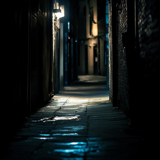 Bass heavy grooves with tense melodies creating a suspenseful night time vibe, perfect for an urban alley chase scene. Groovy basslines, mysterious synths, and rhythmic percussions build suspense and captivate listeners.