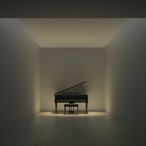 Sparse piano notes craft a mysterious, minimal listening experience, gently drawing the listener into a contemplative and ethereal dreamscape.