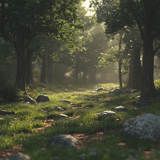 Capturing the serene beauty of ancient woodlands through the lens of symphonic metal, this instrumental piece features delicate acoustic guitar melodies woven with majestic metal riffs. It provides a tranquil yet powerful auditory journey, perfect for moments of reflection and peace.