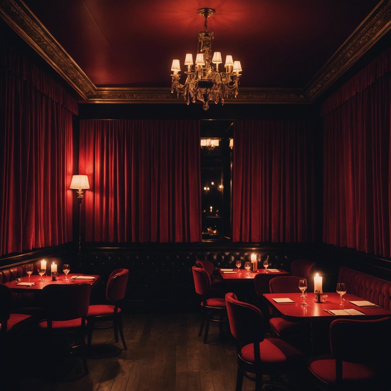 Imagine an old parisian cabaret during the early 20th century, as a skilled accordionist plays soul stirring music. The piece exudes an atmosphere of passionate love stories, whispered under the shimmer of soft cabaret lights.