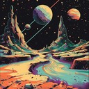 a funky space journey through the stars