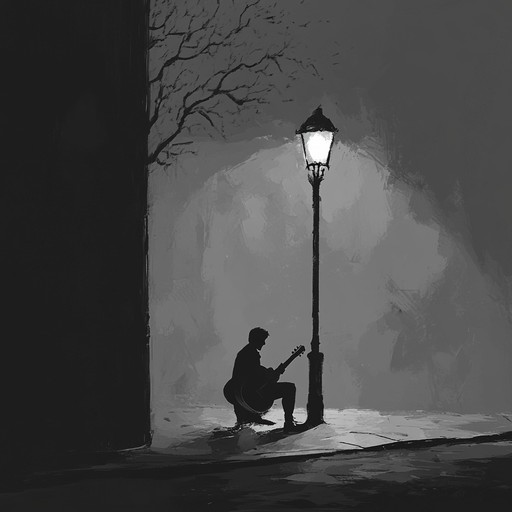 Imagine a solitary guitarist under a flickering streetlamp, playing melancholic yet soothing tunes that echo through the empty streets, evoking a sense of gritty romance. The raw, unpolished sound of the guitar strings contrasts beautifully with the soft dynamics, creating an atmosphere of intimate reflection and longing.