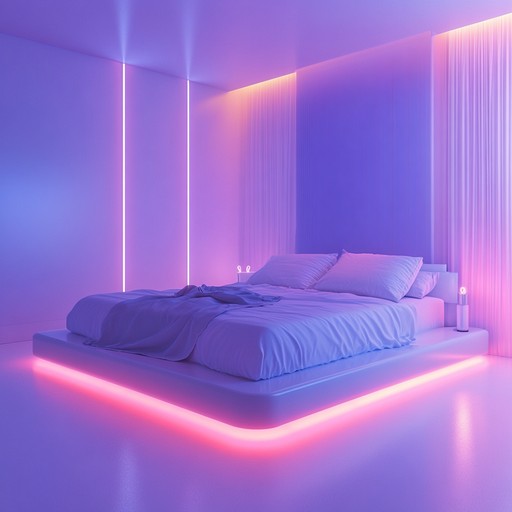 Experience a soothing blend of high tech synths forming calming, dreamlike melodies perfect for a futuristic bedroom setting. Let the layers of sound wash over you, creating a tranquil and reflective ambiance.