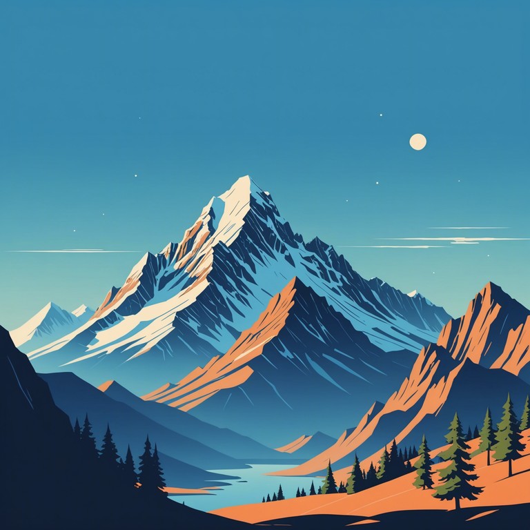 This track embodies the gigantic, towering essence of majestic mountains through the medium of hard rock. Heavy guitar riffs and powerful drumming create an auditory landscape of grandeur and strength, akin to the awe inspiring presence of a rugged peak. This instrumental piece is perfect for conveying a sense of adventure and the sublime.