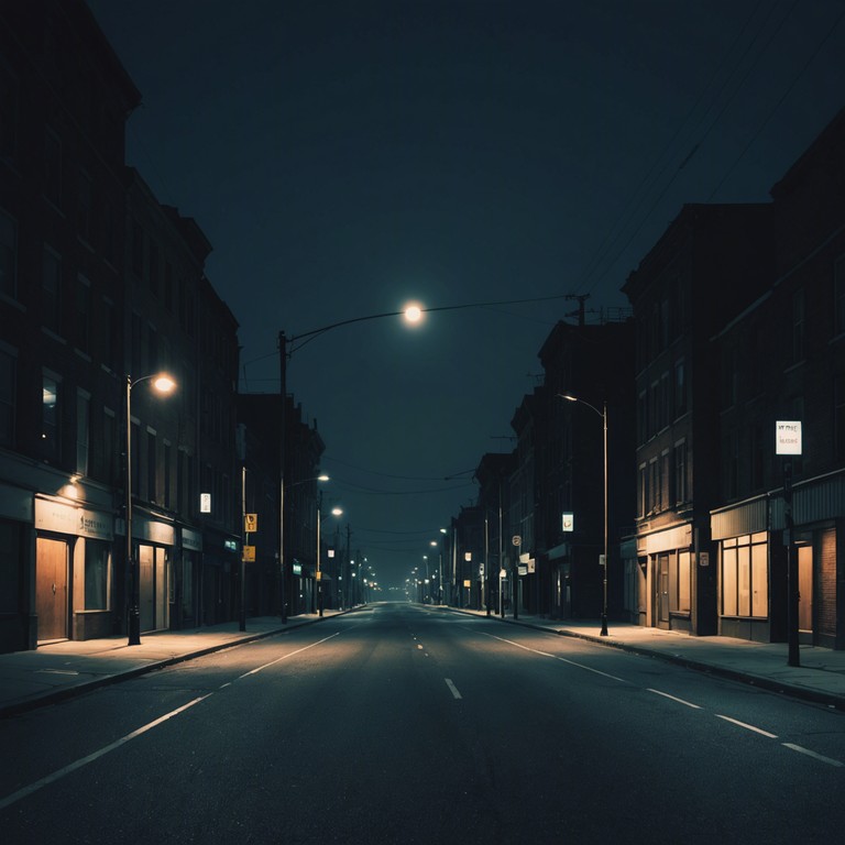 This track explores the soundscapes of deserted urban environments at night, capturing the haunting resonance of absence through subdued, ambient melodies and dark, pulsating undertones. The music invites listeners on a reflective journey into a world both familiar yet alien, where the shadowy echoes of human activities linger in the stillness.