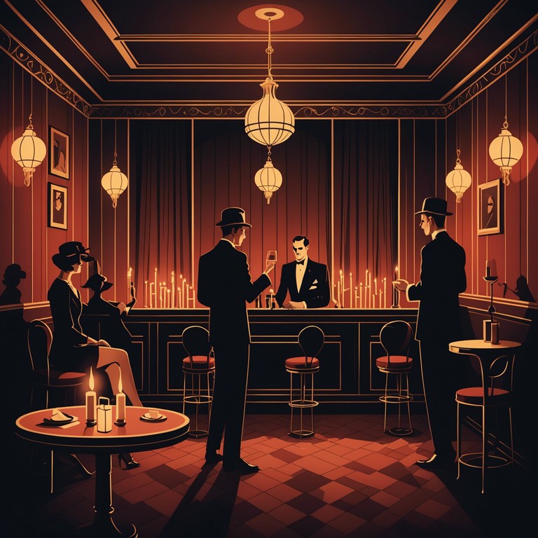 Delve into the shadowy corners of a mysterious cabaret locale where whispered secrets intertwine with haunting melodies. This track features seductive, eerie tones encapsulating the essence of an underground, noir flavored entertainment space known only to the city's nocturnal souls.