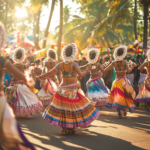 A high spirited instrumental cumbia capturing tropical celebration, featuring lively percussion and melodic accordion to inspire dance and uplift spirits.