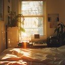 warm lo fi beats and nostalgic, wistful guitar melodies