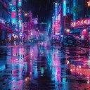 a retro-futuristic journey through a cyberpunk cityscape