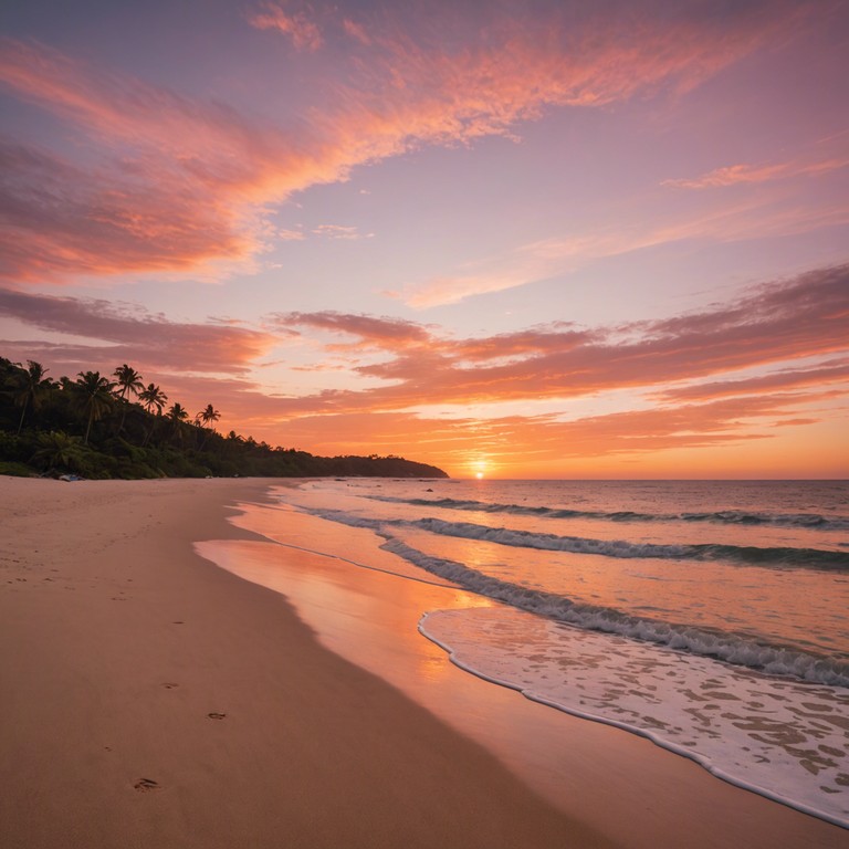 This piece captures the essence of a serene sunset on a brazilian beach where the calm waves and gentle air enhance the mellow, rhythmic beats of bossa nova. The music intertwines the beauty of the setting sun with soulful melodies, creating an ambiance of relaxation and romance.