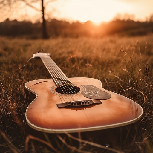 With its gentle strumming and delicate picking, this acoustic guitar piece captures the heartwarming essence of a peaceful sunset in a meadow, evoking nostalgic and serene feelings.