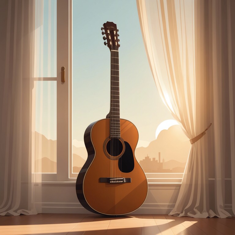 This instrumental piece features a soft melody, ethereal vibes, and a heartwarming aura, designed to soothe and provide comfort. The gentle play of a classical guitar melds perfectly into the seamless flow of harmonics, evoking the sensation of a serene, sunlit afternoon where worries fade into the background and warmth fills the air.