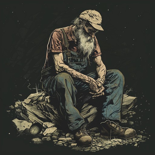 This instrumental piece tells the story of an appalachian coal miner's struggles and resilience through the hardships of his daily life. The melody, carried by a plaintive fiddle and supported by a gentle acoustic guitar and harmonica, evokes the rugged beauty of the mountains and the miner's unwavering spirit. The tune shifts between melancholic passages, representing the challenges faced, and more uplifting sections symbolizing the miner's hope and determination.