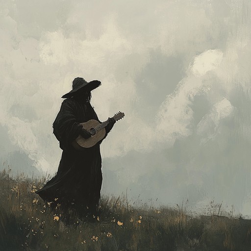 A melancholic yet anxious medieval lute composition, illustrating the emotional and physical journey of a restless troubadour. The dynamic shifts and subtle tempo changes hint at the bard's inner conflicts and the desolate landscapes he traverses, creating a haunting and evocative soundscape.